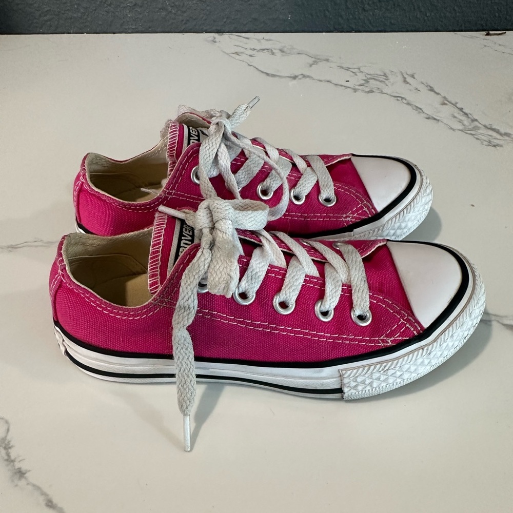 Little girls size 11 pink converse shoes